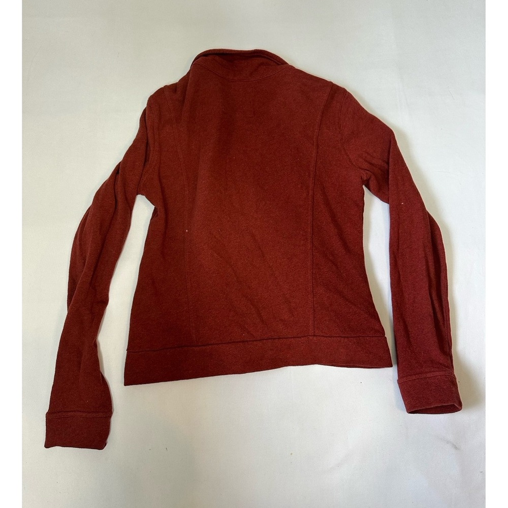 Ruff Hewn Small Burgundy Cardigan Sweater Pockets Offset Snaps Zipper Front - Picture 6 of 10